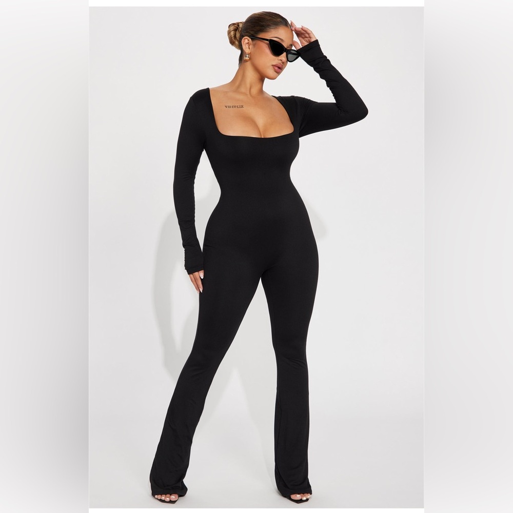 Fashion Nova Black Long Sleeve Jumpsuit